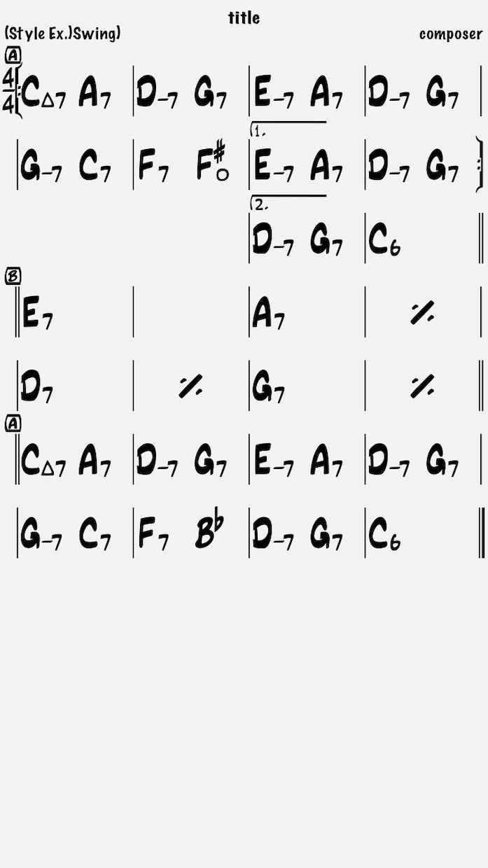 コード譜を作成します 絶対音感持ちが、音源から耳コピでコード譜を作成します イメージ1