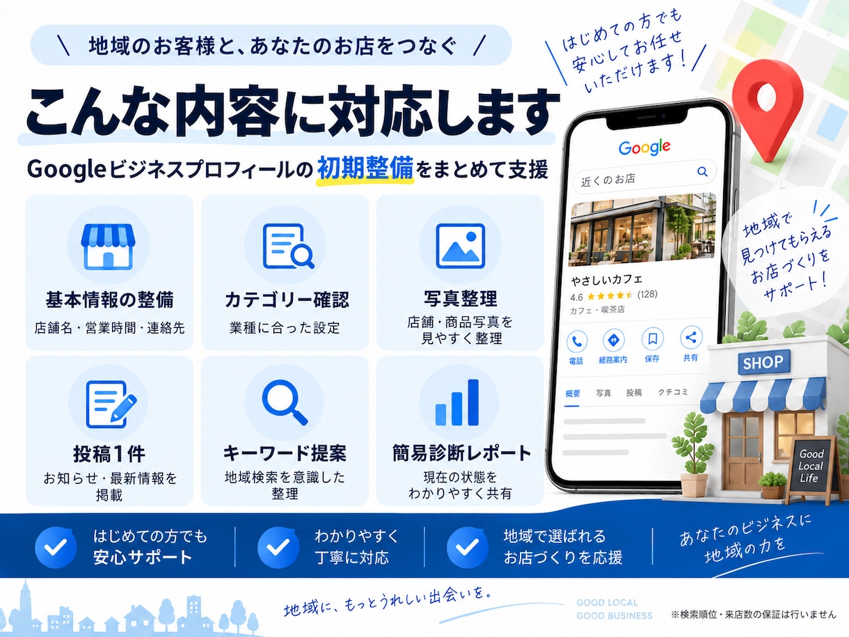 Googleビジネスプロフィールを整備します 店舗情報を整え地域検索で見つけやすい状態を支援します イメージ2