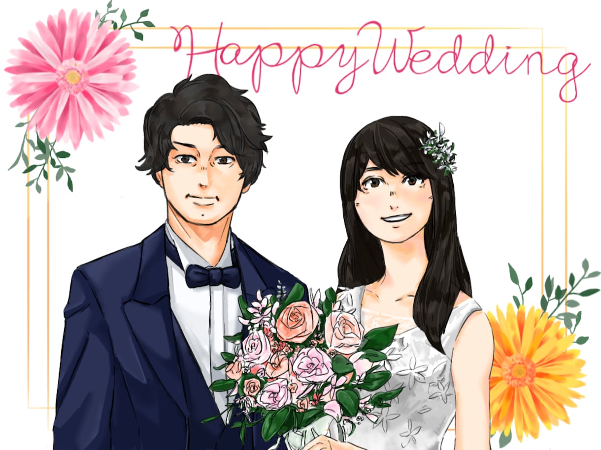 ウェルカムボード・似顔絵制作します 結婚式や誕生日に！リアル風からアニメ風まで幅広く対応します！ イメージ1