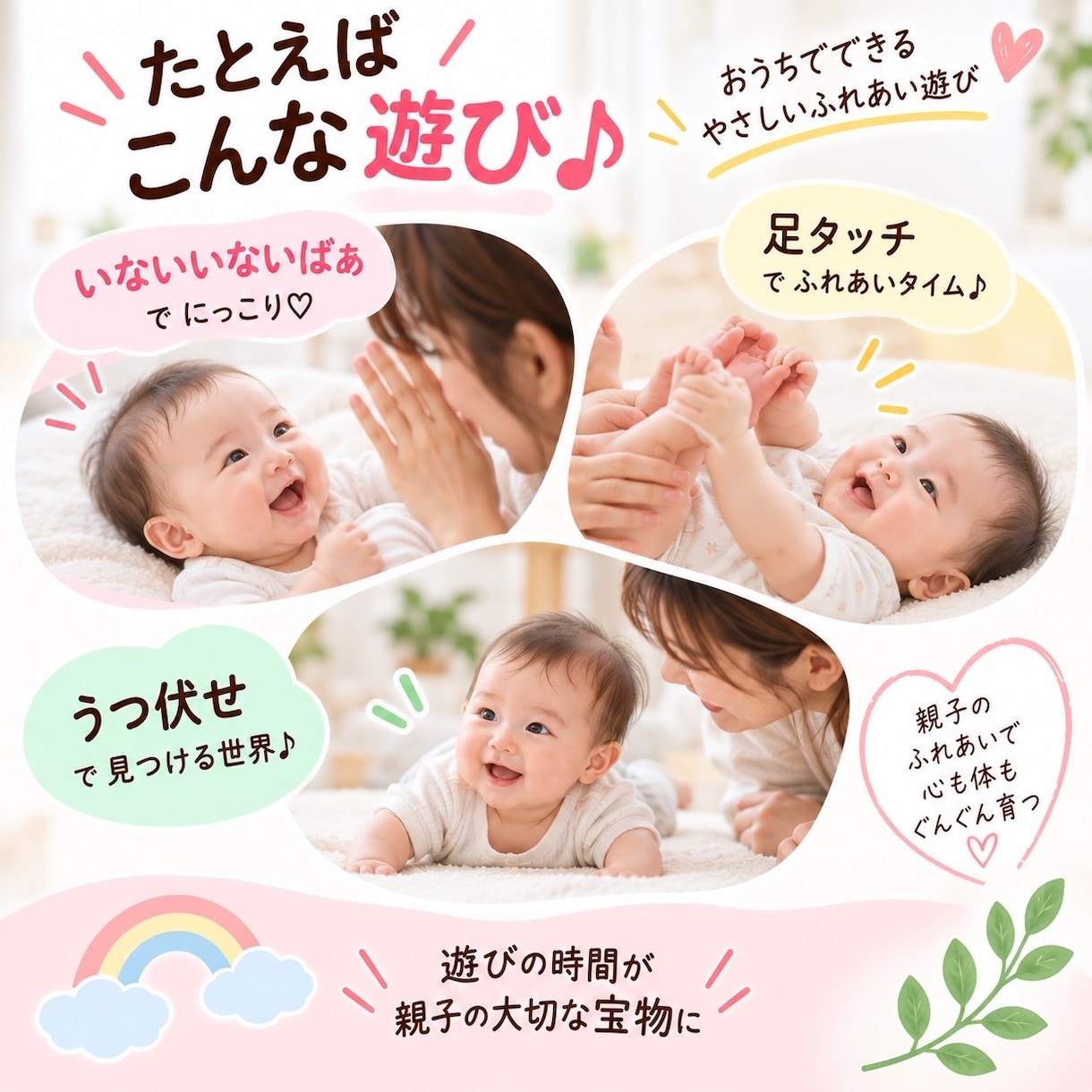 月齢に合う連休のふれあい遊びを提案します 連休何する？赤ちゃんと楽しむおうち遊び3選 イメージ5