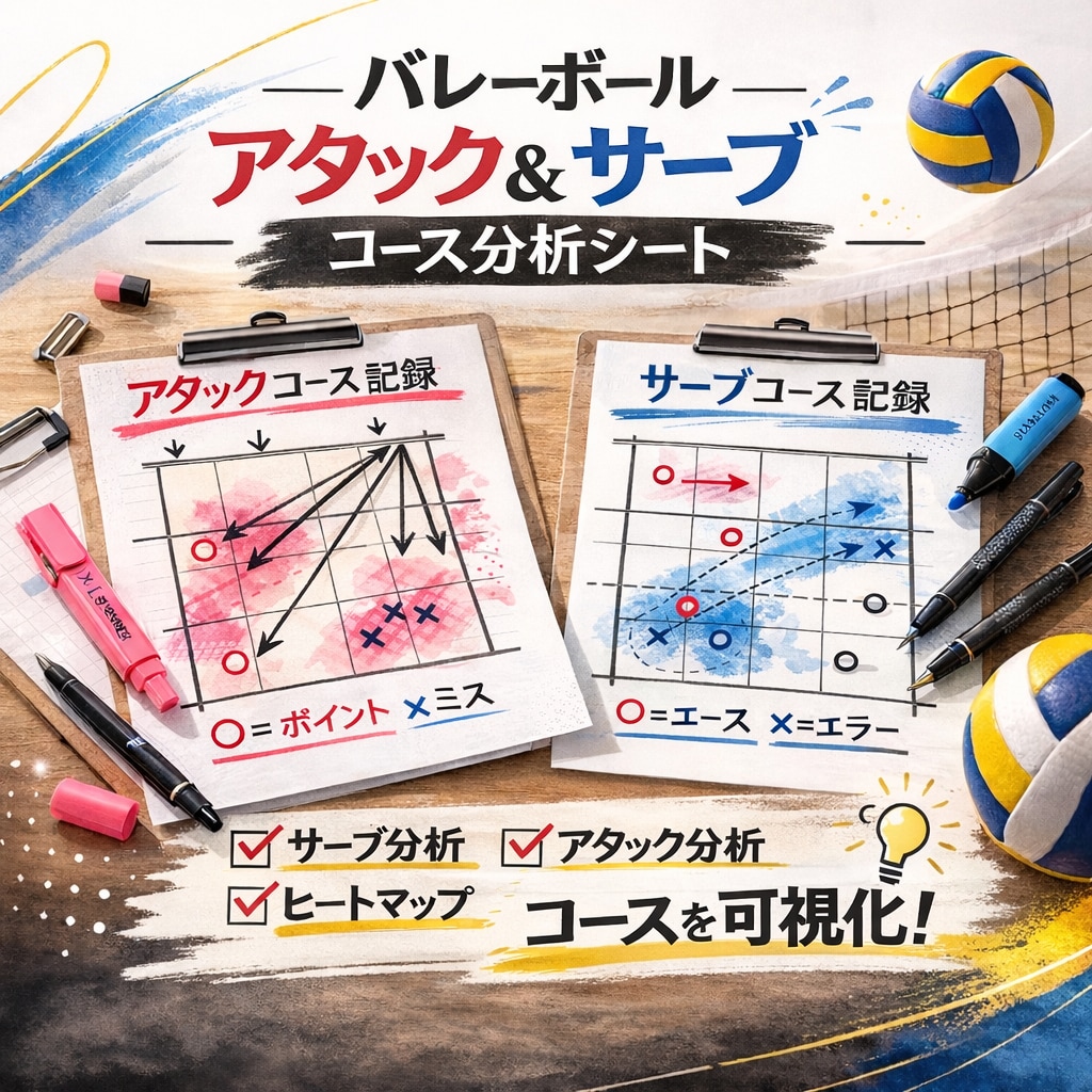 バレーボール コース分析シート 販売します プロチームの分析発想を手書きで再現 イメージ1
