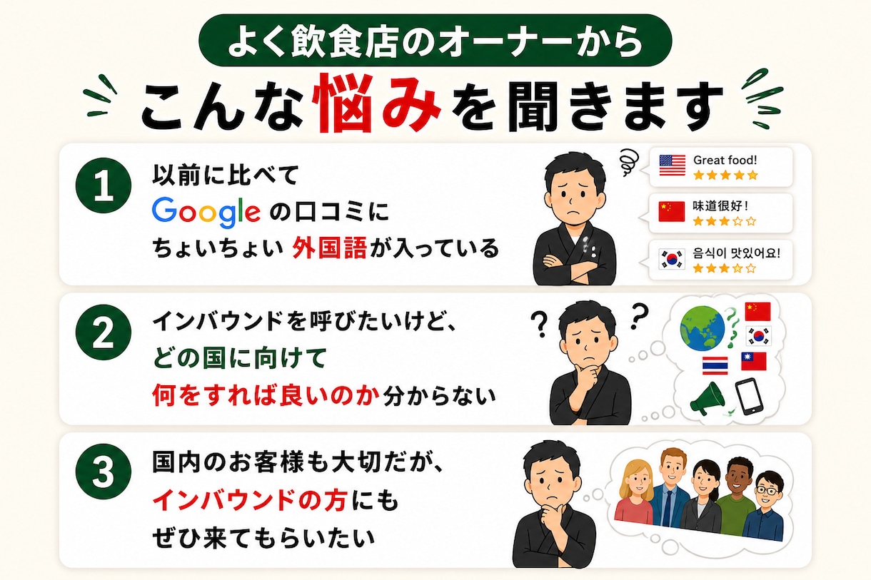 Google口コミで外国人客比率を分析します 口コミの言語比率でインバウンド需要を見える化します イメージ2