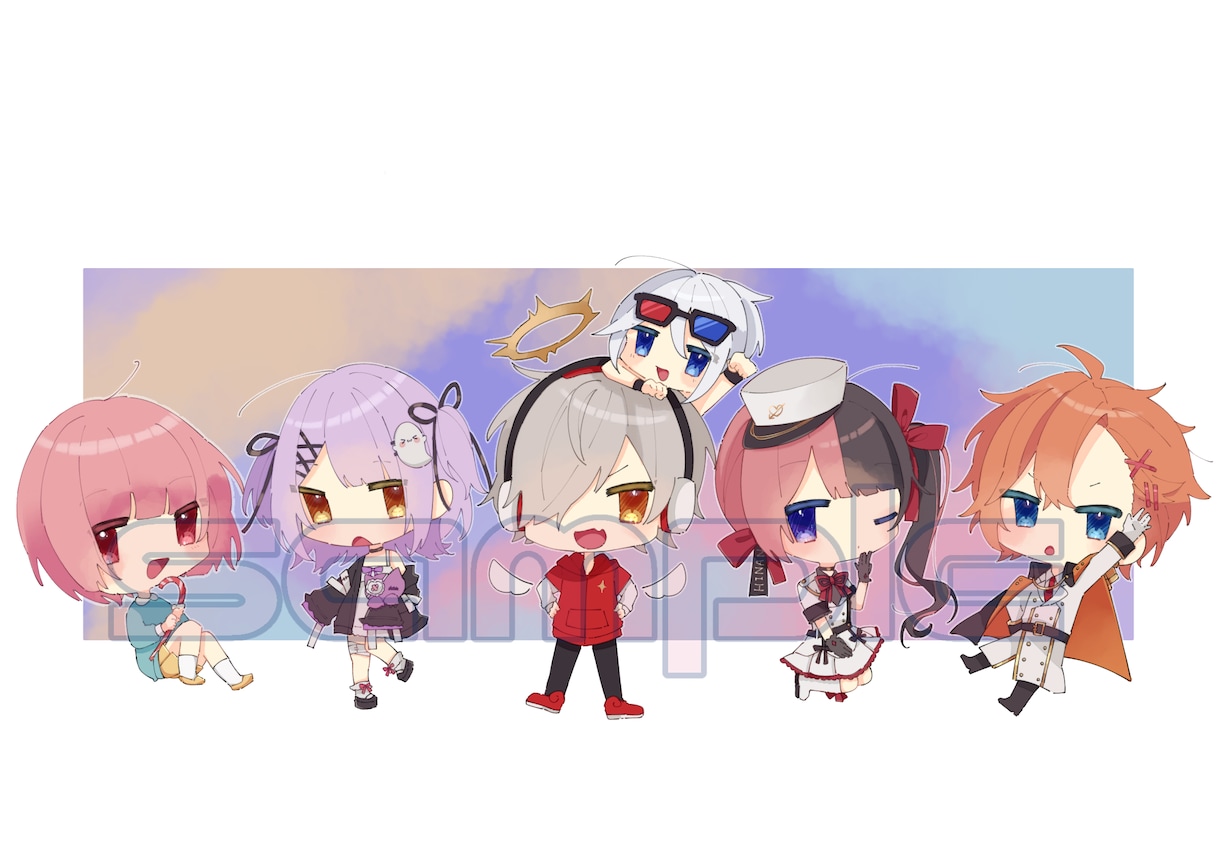 鮮やかで可愛いデフォルメキャラ描きます SNSのアイコンやヘッダーなどに！ イメージ2