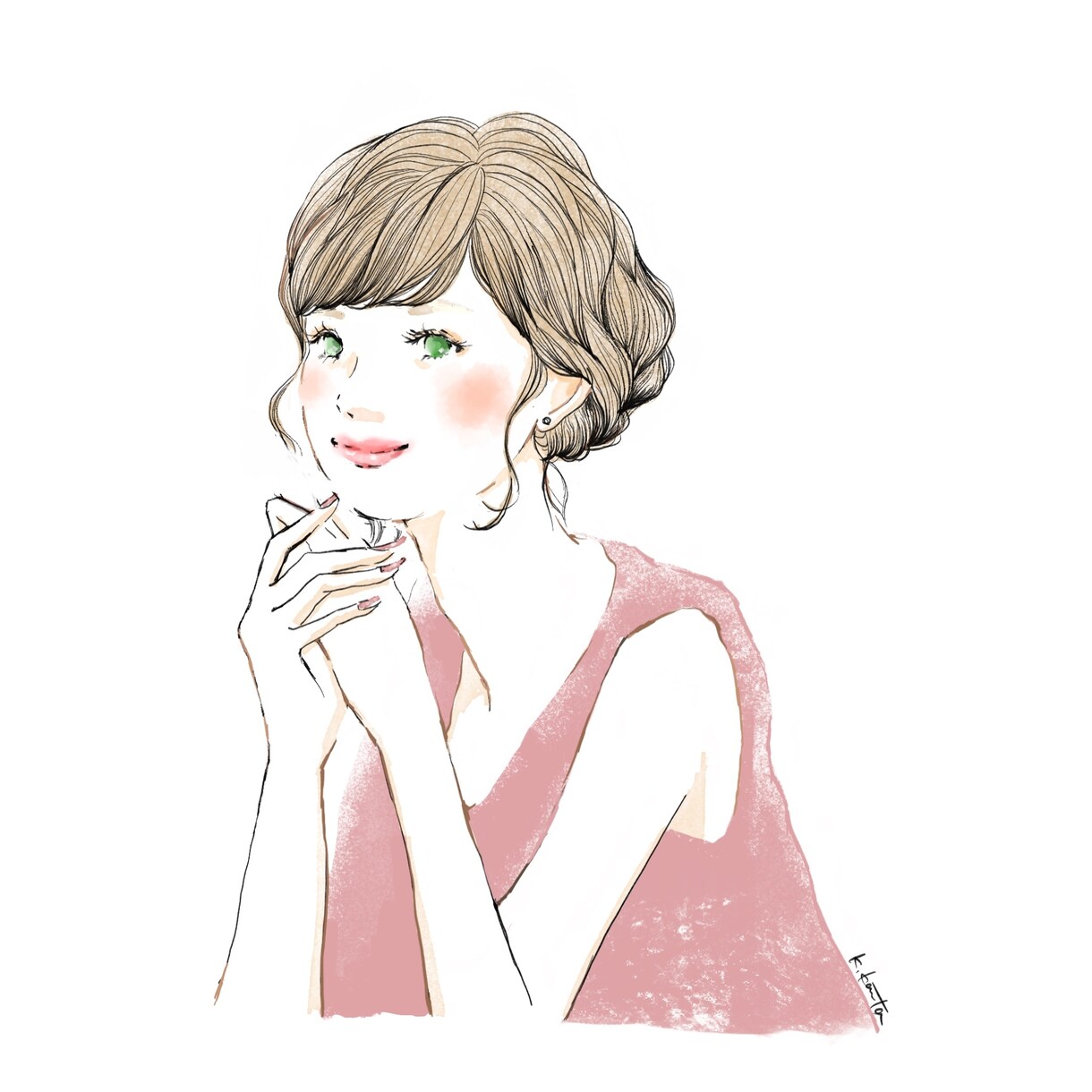 きれいな女の子描きます お写真を元に透明感あるオシャレな女の子データ制作します。 イメージ7