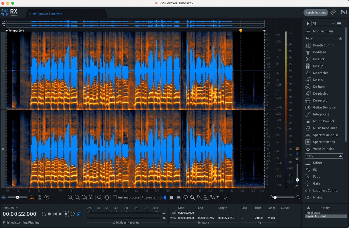 iZotopeRX10で本格ノイズ除去します ノイズ、リバーブ、ブレス、リップノイズ、歯擦音、クリップ イメージ3