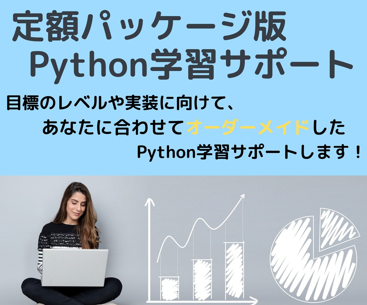 定額パッケージ版✅Python学習をサポートします 指定の期間、目標や実装に向け、Python学習を助けます❗️ イメージ1