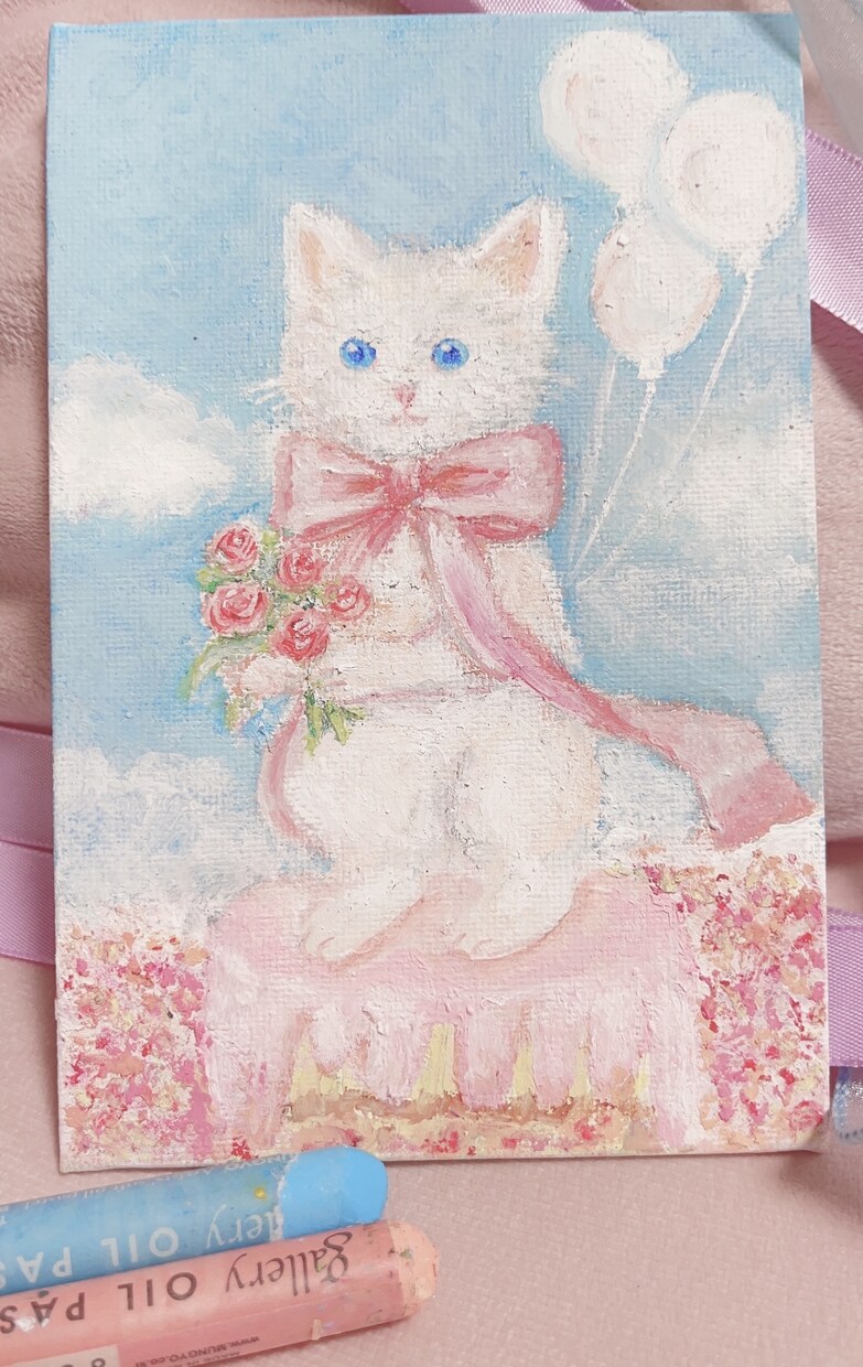 オイルパステルでかわいい絵を描きます 【サイズ相談可】【ラフ1回OK】 イメージ3