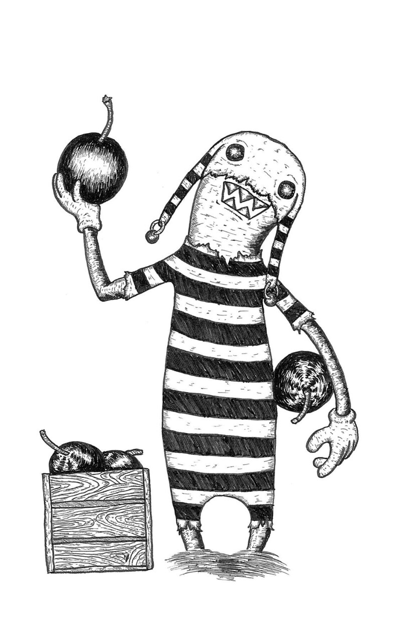 個性的なペン画・モノトーンイラスト描きます 大きな目ギザギザの歯をモチーフにキャラクター描きます！ イメージ2