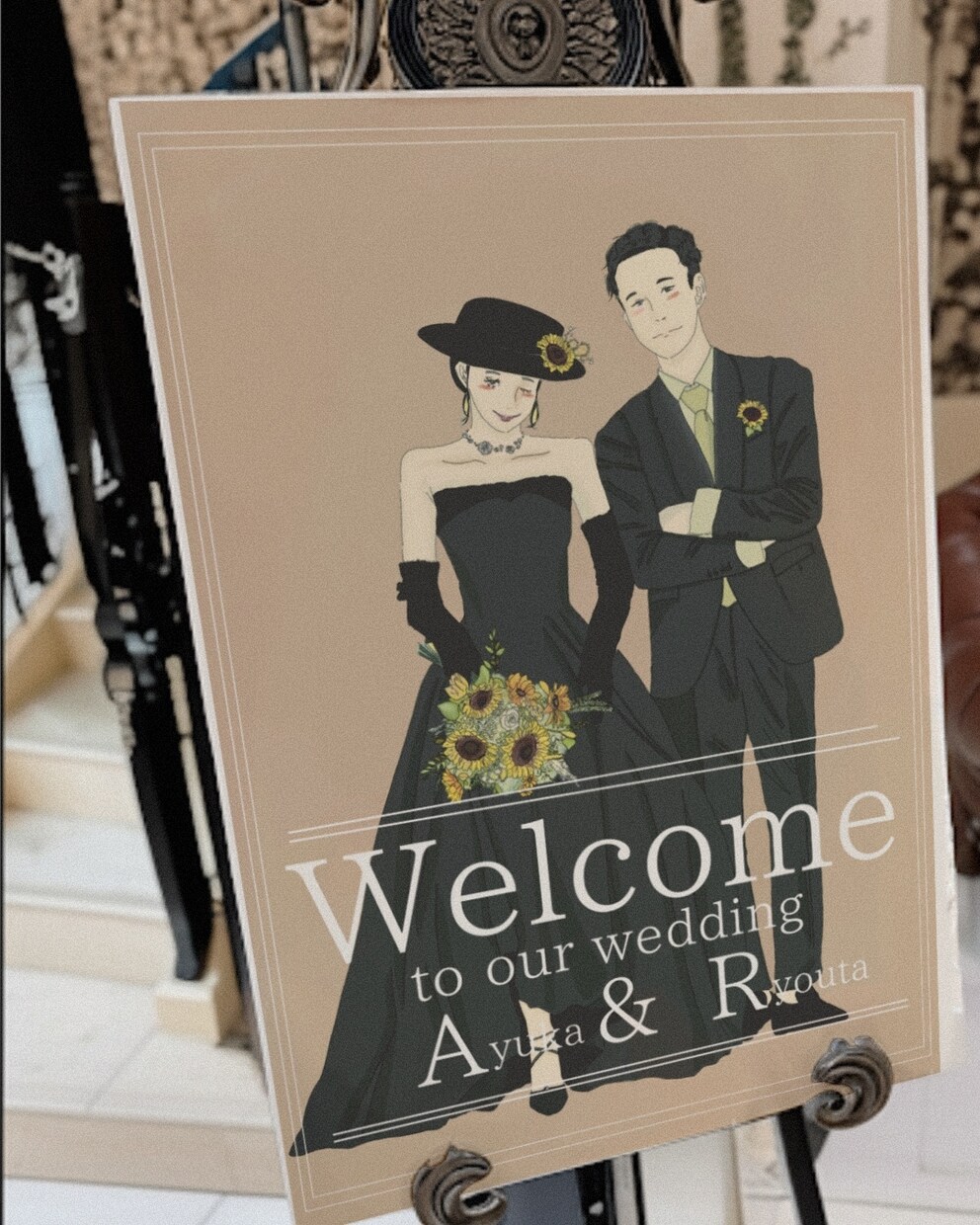 結婚式に！大人可愛いウェルカムボードを描きます 繊細タッチで描くそっくりでオシャレなウェルカムボード♡ イメージ3
