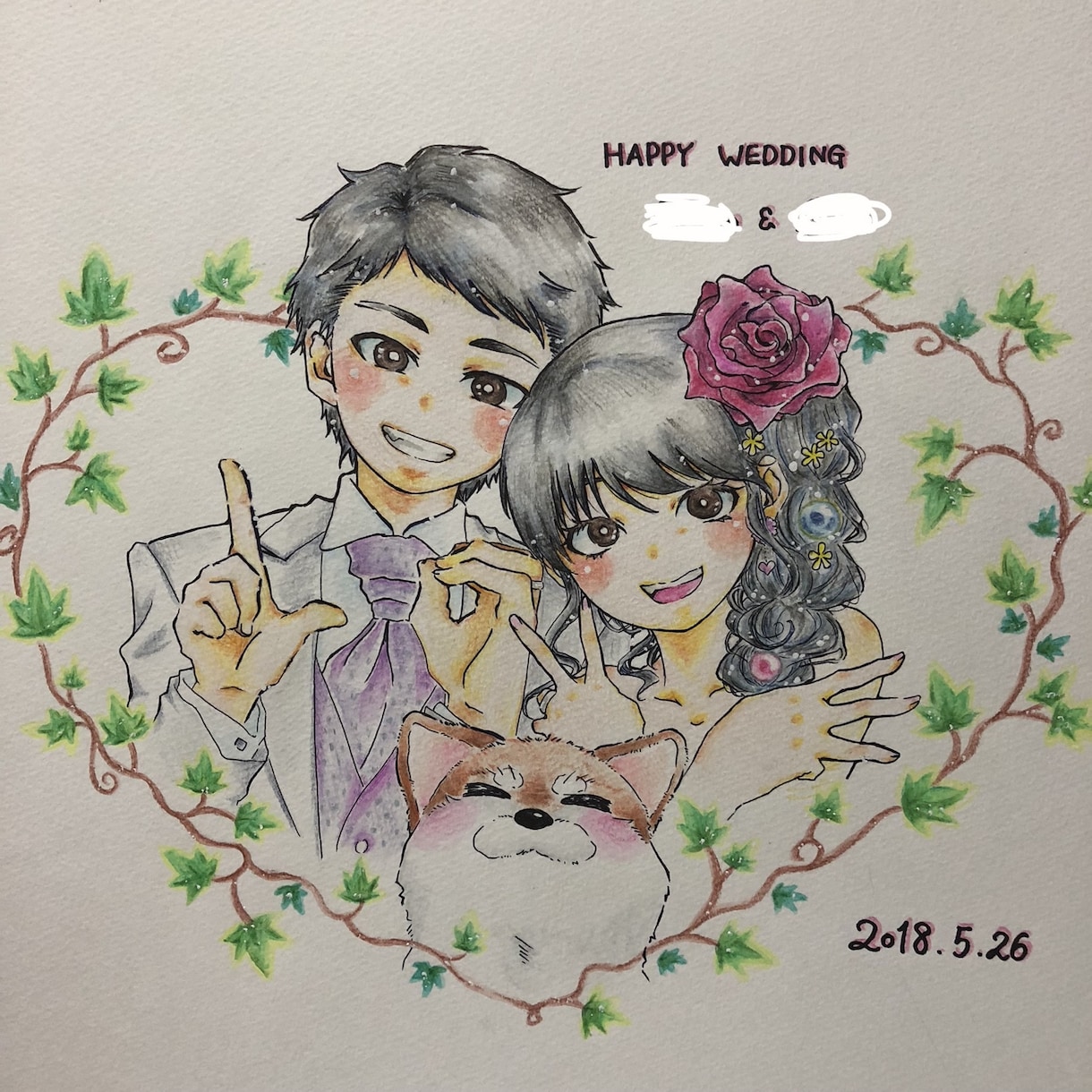 ご希望に添えた可愛いウェディングボード描きます 世界で一枚だけの記念ボードの作成をお手伝いいたします！ イメージ3