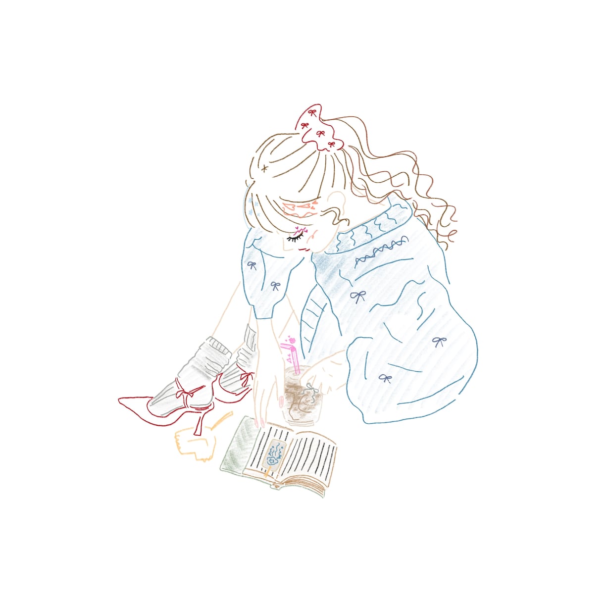 ゆるポップ線画であなただけの1枚描きます SNSや名刺に、優しくて繊細な世界観をプラス イメージ1