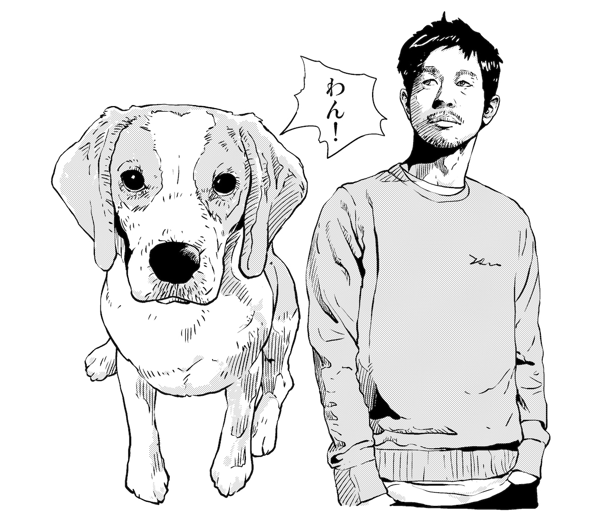 マンガ風似顔絵(モノクロ)描きます アイコン、プレゼントや年賀状、ウェルカムボードに イメージ3
