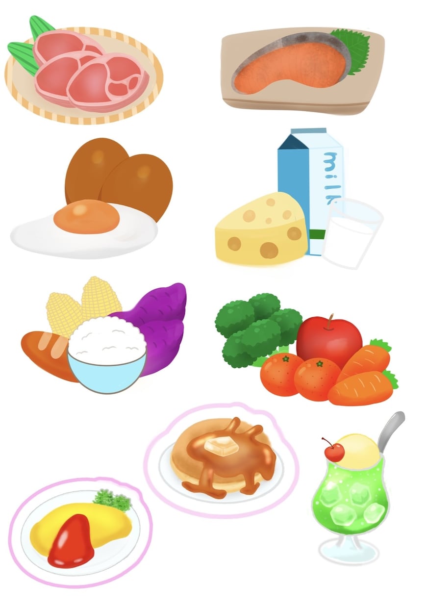 簡単な食べ物のイラスト描きます 短期納品(１週間以内)※1セット以上の場合は要相談 イメージ1