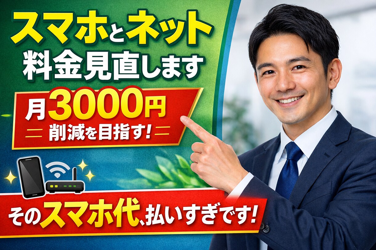 通信費のムダを徹底削減します 知らないだけで毎月損してて勿体無いです！ イメージ1