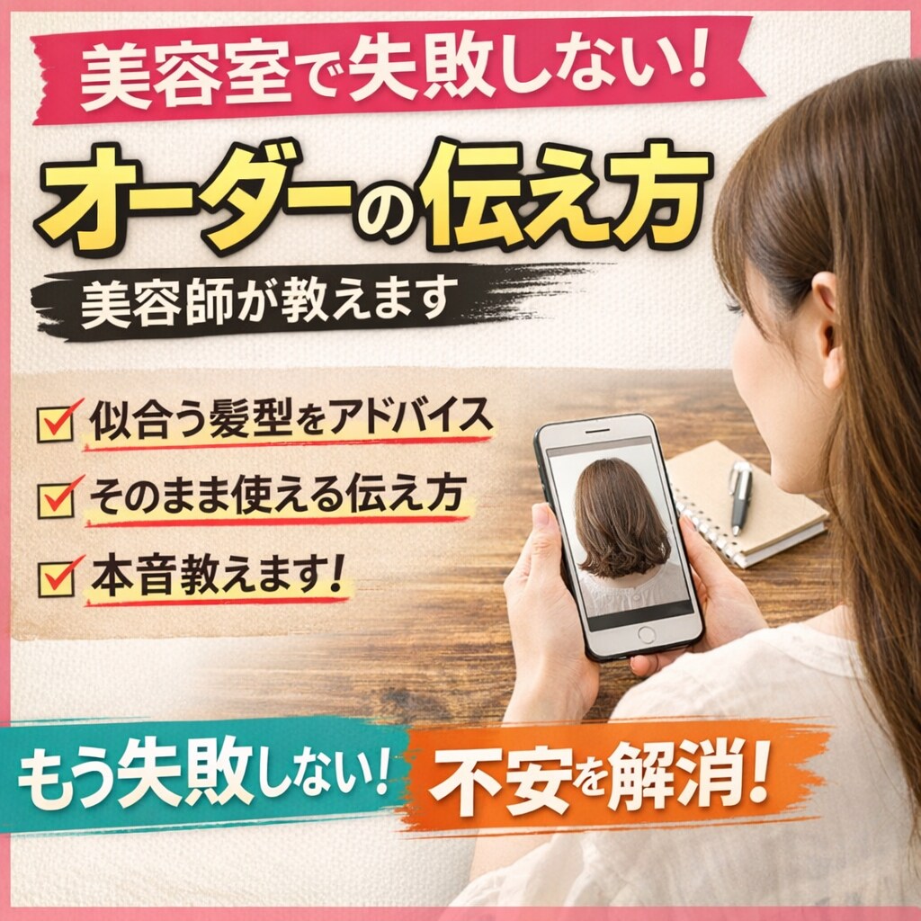 美容室でのオーダーの仕方をお教えします 美容室でのカウンセリングを簡単に イメージ1