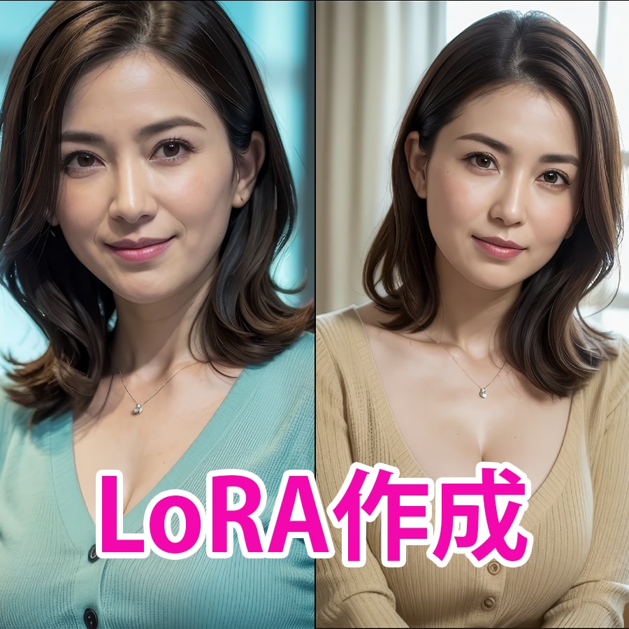 憧れの人を好きな服装・ポーズで！LoRA作成します 画像生成AIのStable Diffusion用LoRA イメージ1