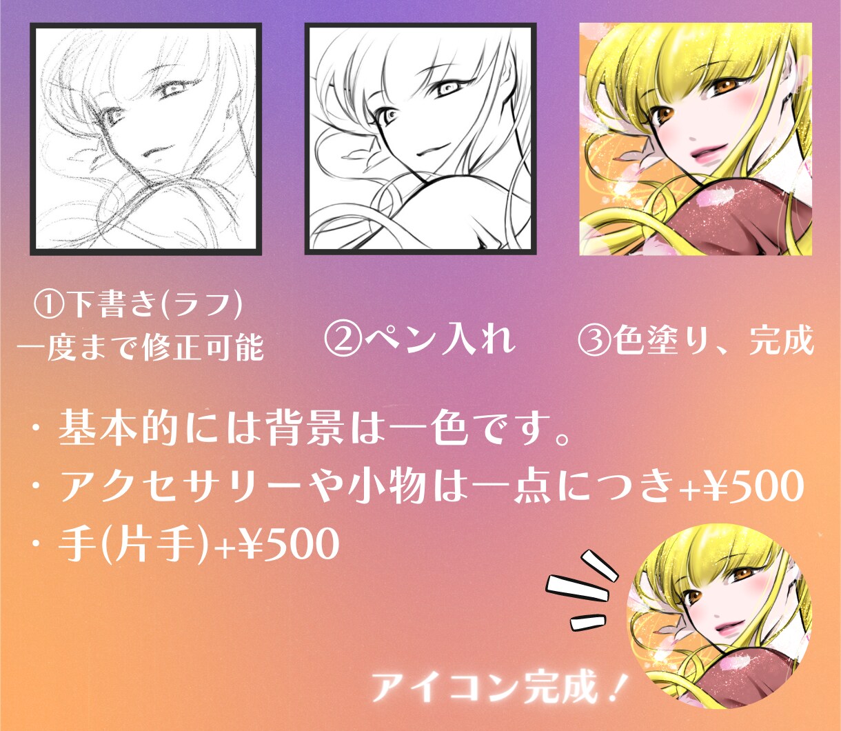 似顔絵風イラストを綺麗、丁寧に描きます シンプルで丁寧！画像を見ながら希望に合わせて綺麗にアレンジ イメージ5