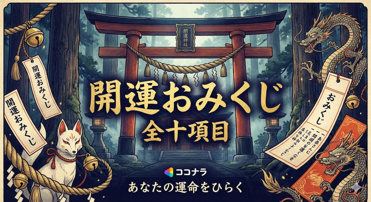 おみくじ・・全10項目の開運おみくじを提供します 数字を選ぶだけ、今のあなたに届く言葉です。 イメージ1