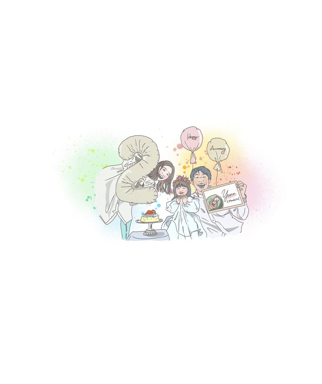 お写真からイラストお描きします SNSアイコン. アニバーサリーイラスト.ウェディングetc イメージ4