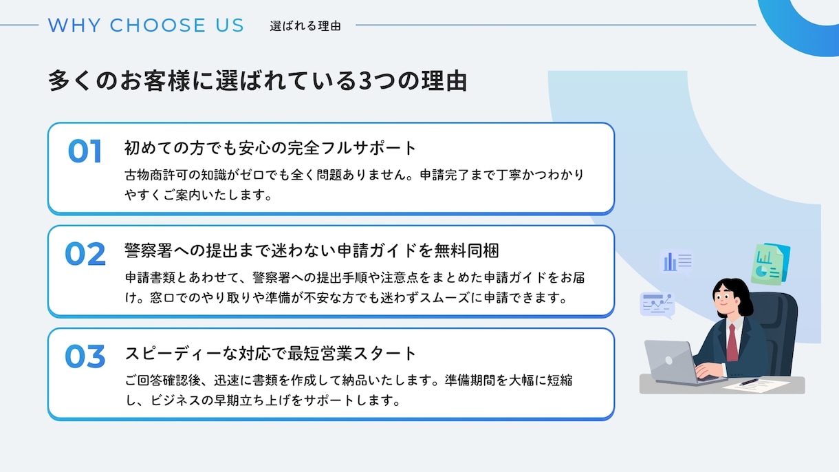 全国対応【古物商許可申請】の必要書類を作成します 面倒な作成をプロにおまかせ！正確な書類でスムーズな申請へ！ イメージ3