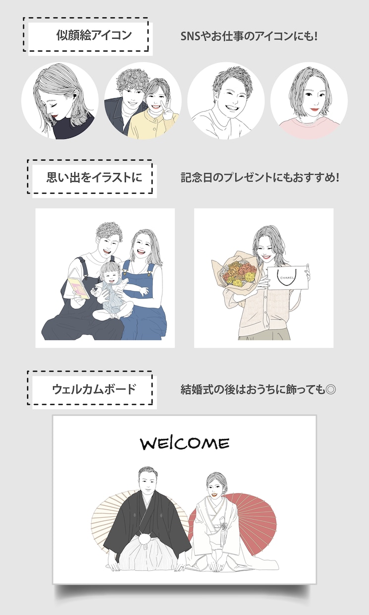 シンプルでおしゃれな似顔絵イラスト作成します SNSアイコン、待ち受け、プレゼント、ウェルカムボードに⭐︎ イメージ2