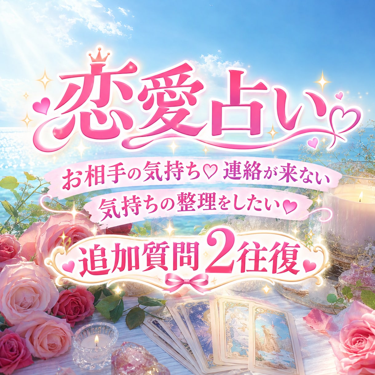 恋愛占い⭐️質問は複数承ります ⭐️追加ご質問2往復承ります⭐️占い結果写真添付いたします。 イメージ1