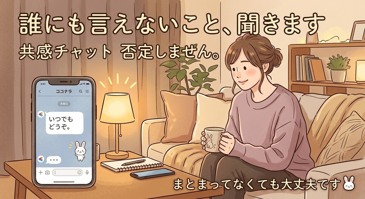 愚痴・悩み・モヤモヤ聞きます ｜共感チャット否定しません。まとまってなくても大丈夫です イメージ1