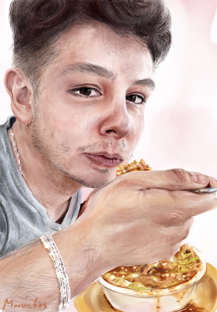 特別な日に贈るおしゃれな似顔絵を描きます 筆記体・英文メッセージ ✕ リアルタッチ イメージ2