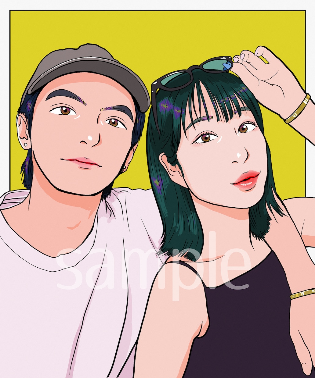 似ていてお洒落！ポスターのような似顔絵お描きします SNSアイコンやプレゼントにも◎雰囲気のある似顔絵イラスト イメージ4