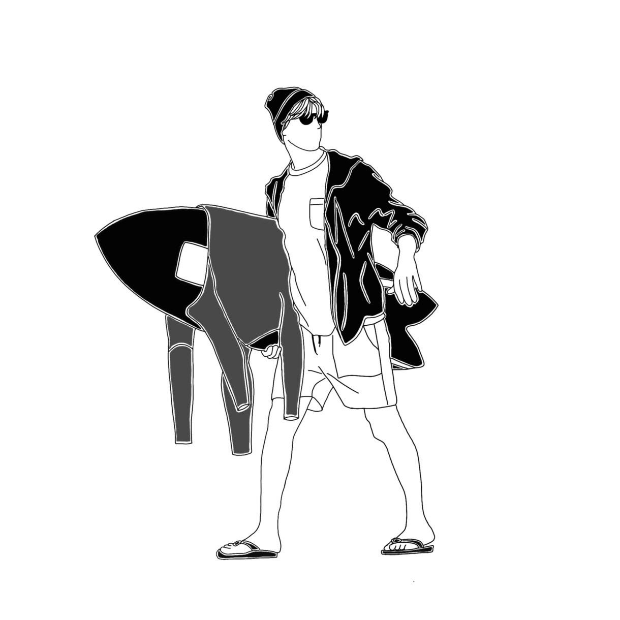 お気に入りのお写真をイラストに致します モノクロ線画とカラー塗りイラストお選びできます♡ イメージ9