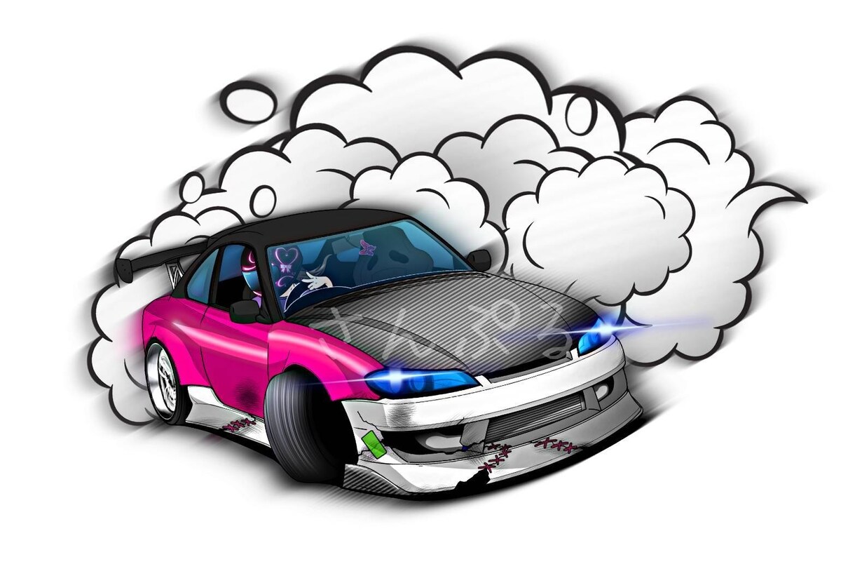 愛車とオーナーのイラスト描きます RAINオリジナルのカッコかわいいシャコタンなクルマ！ イメージ9