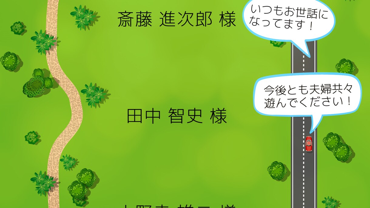 ハネムーン風【エンドロール】をプロが製作します 「可愛いしゲスト一人ずつへのメッセージが嬉しい！」と好評です イメージ3