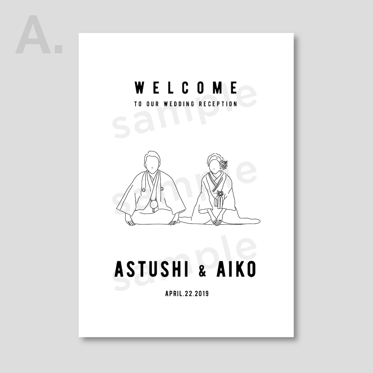 写真を元にシンプルなウェルカムボードを制作します 結婚式後も部屋にお洒落に飾れます♪ イメージ3