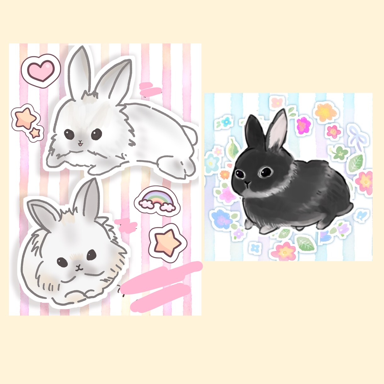 大切なご家族のイラスト描きます 大切な ꒰ うちの子 ꒱をゆるふわイラストにしませんか？ イメージ2