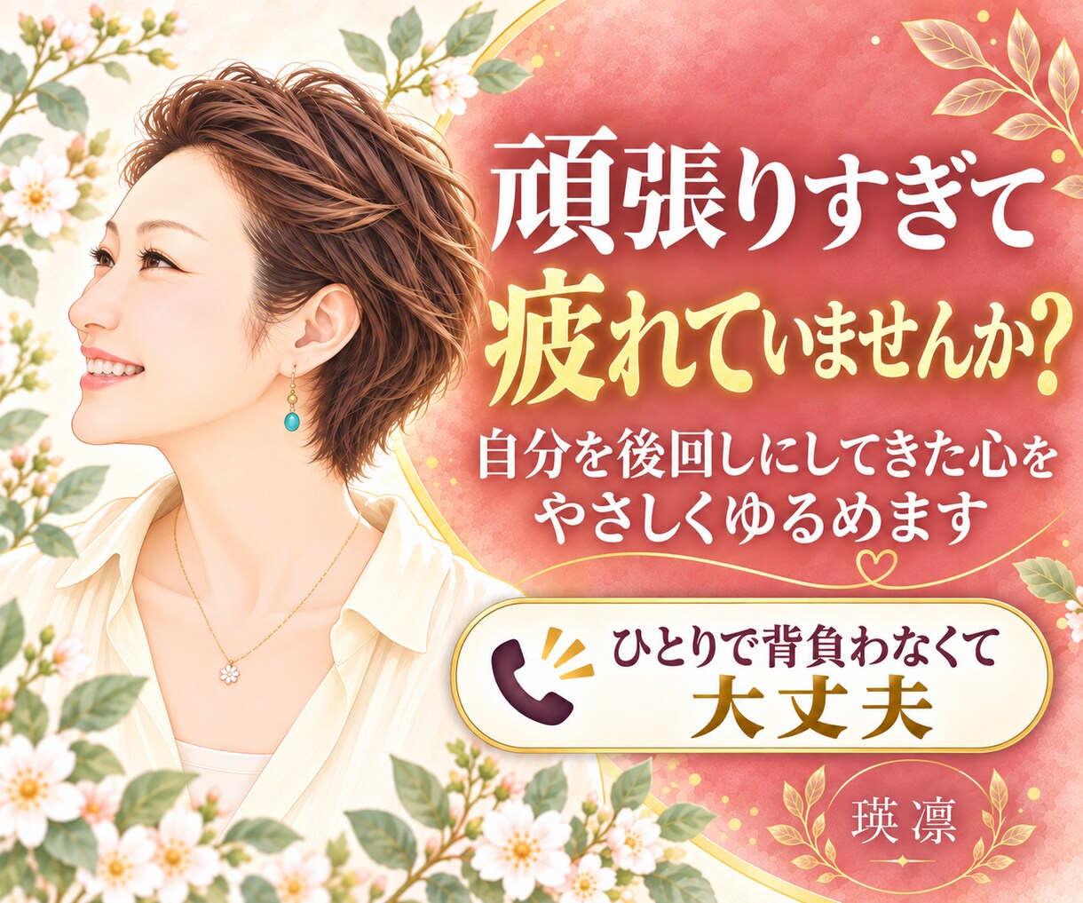 頑張りすぎて疲れた心を優しくゆるめます 仕事・家族・人間関係｜自分を後回しにしてきた女性へ イメージ1