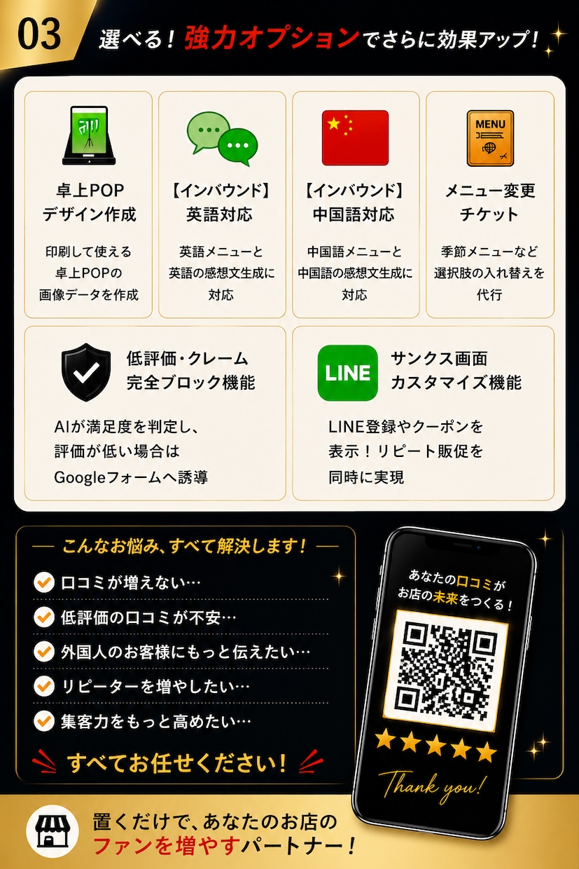 月額0円！飲食店Google口コミAI作ります 現役店主開発！QR置くだけで感想文を自動生成 イメージ5