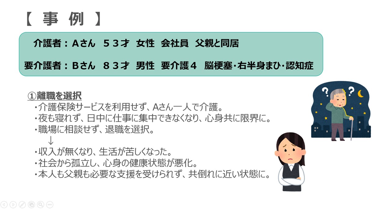 介護分野の研修資料を分かりやすく・見やすく整えます 既存資料をもとに、見やすさ・伝わりやすさを重視して整えます。 イメージ4