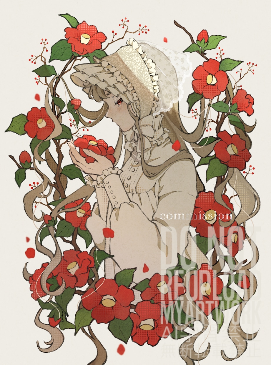 淡くて柔らかな雰囲気のあるイラストを描きます 女の子の髪とお花やフリルを描くのが大好きです！ イメージ5