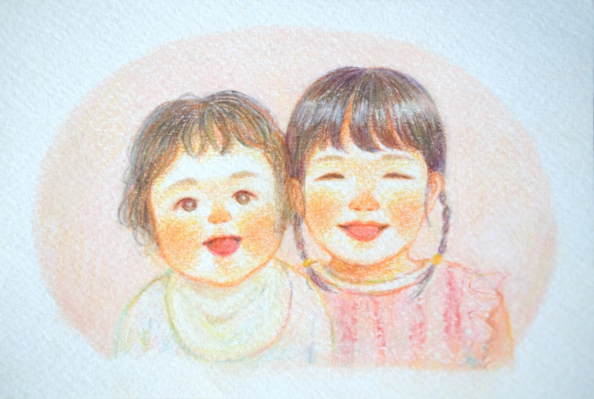 やさしい笑顔のふんわり似顔絵描きます 見るだけで癒される♡色鉛筆とパステルで描くほっこり似顔絵 イメージ4