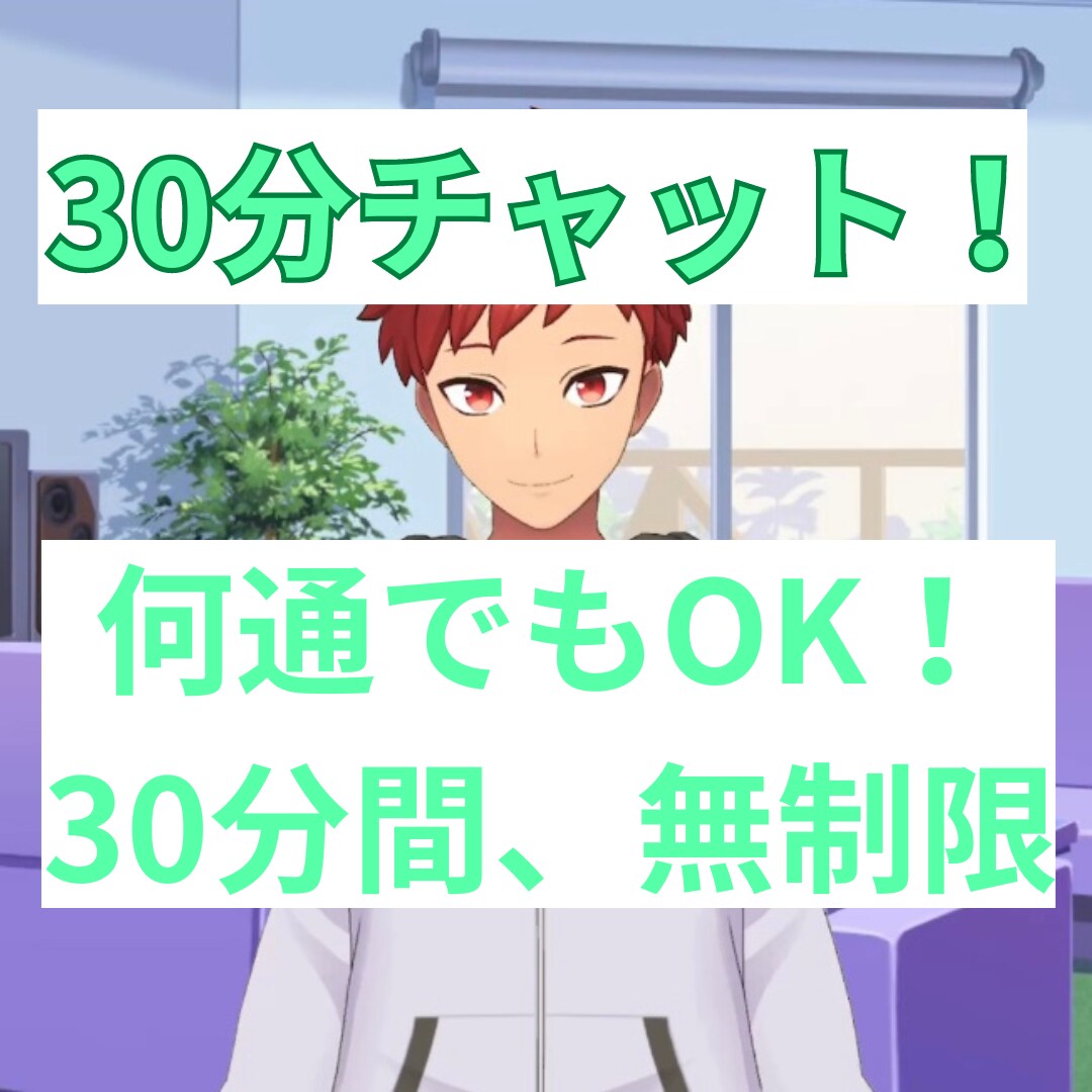 30分チャットで、あなたの悩み・愚痴を聞きます 電話はイヤ！でも話を聞いてほしい！そうだ！チャットで話そう！ イメージ1