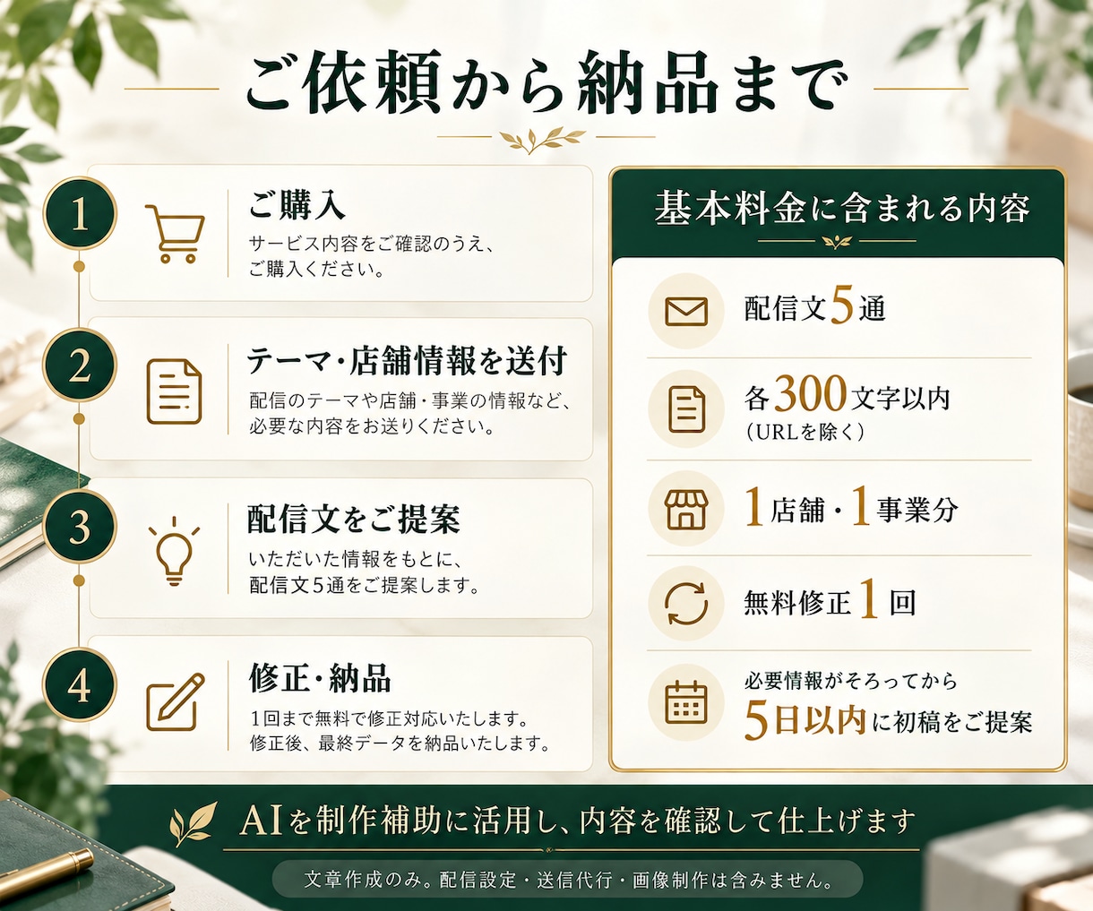 LINE公式の配信文を5通作成します 店舗向け！告知・来店案内をコピペで使える文章に イメージ3