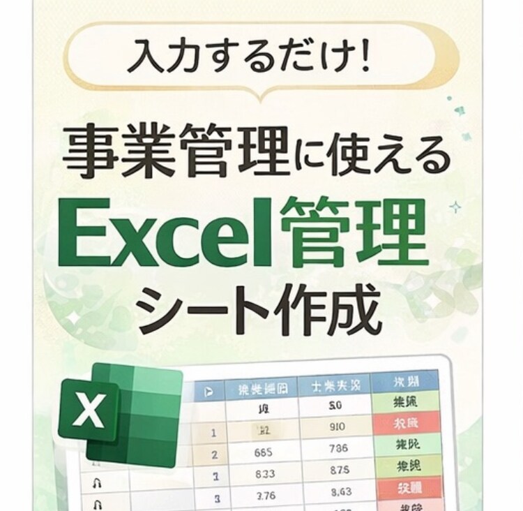 Excel管理表作成します 数字が苦手でも使える管理表です イメージ1