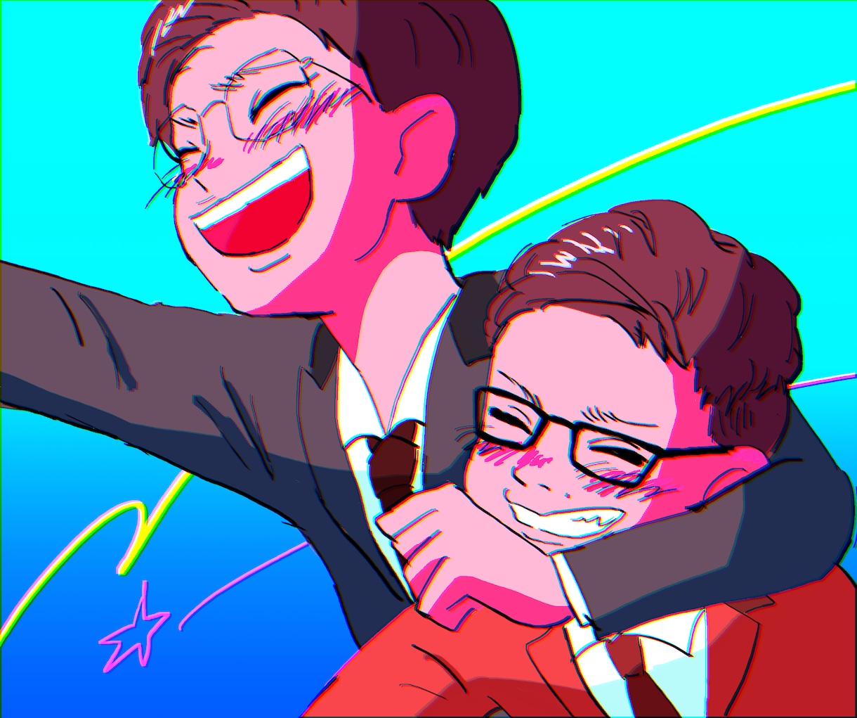 デジタルで似顔絵描きます レトロチックなイラストで個性を引き出せます イメージ5