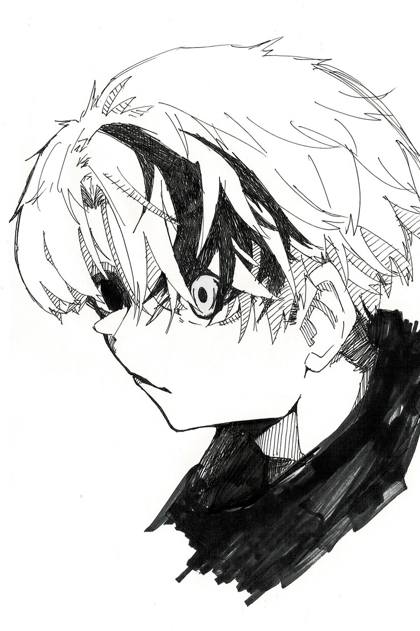アナログイラストを描きます 基本的にはモノクロイラストの一部に色を塗る感じで描いてます。 イメージ3