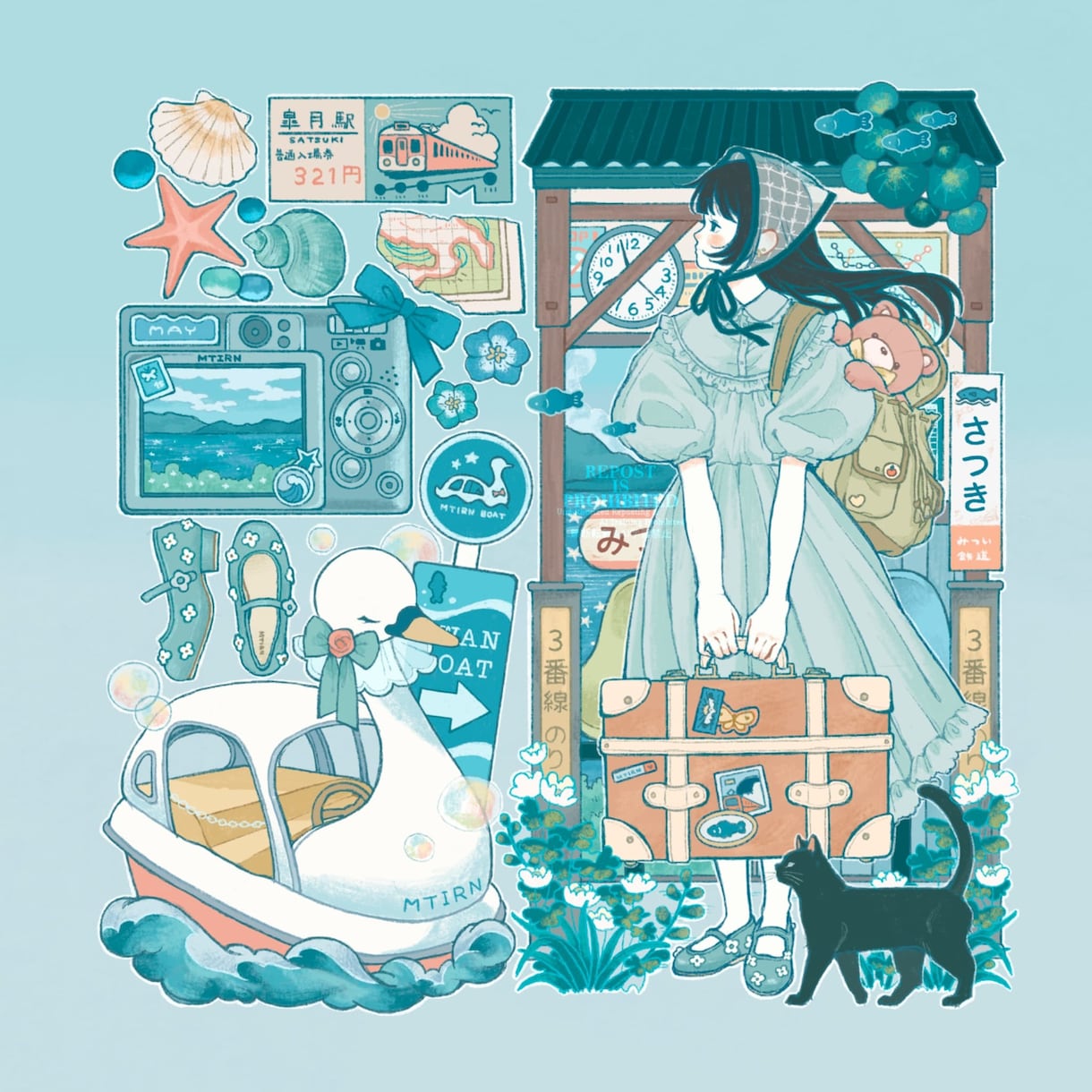 あなたの好きを詰め込んだ繊細で鮮やかな絵を描きます 男性、女性、動物、植物などたくさん詰め込んだ一枚絵描きます！ イメージ3
