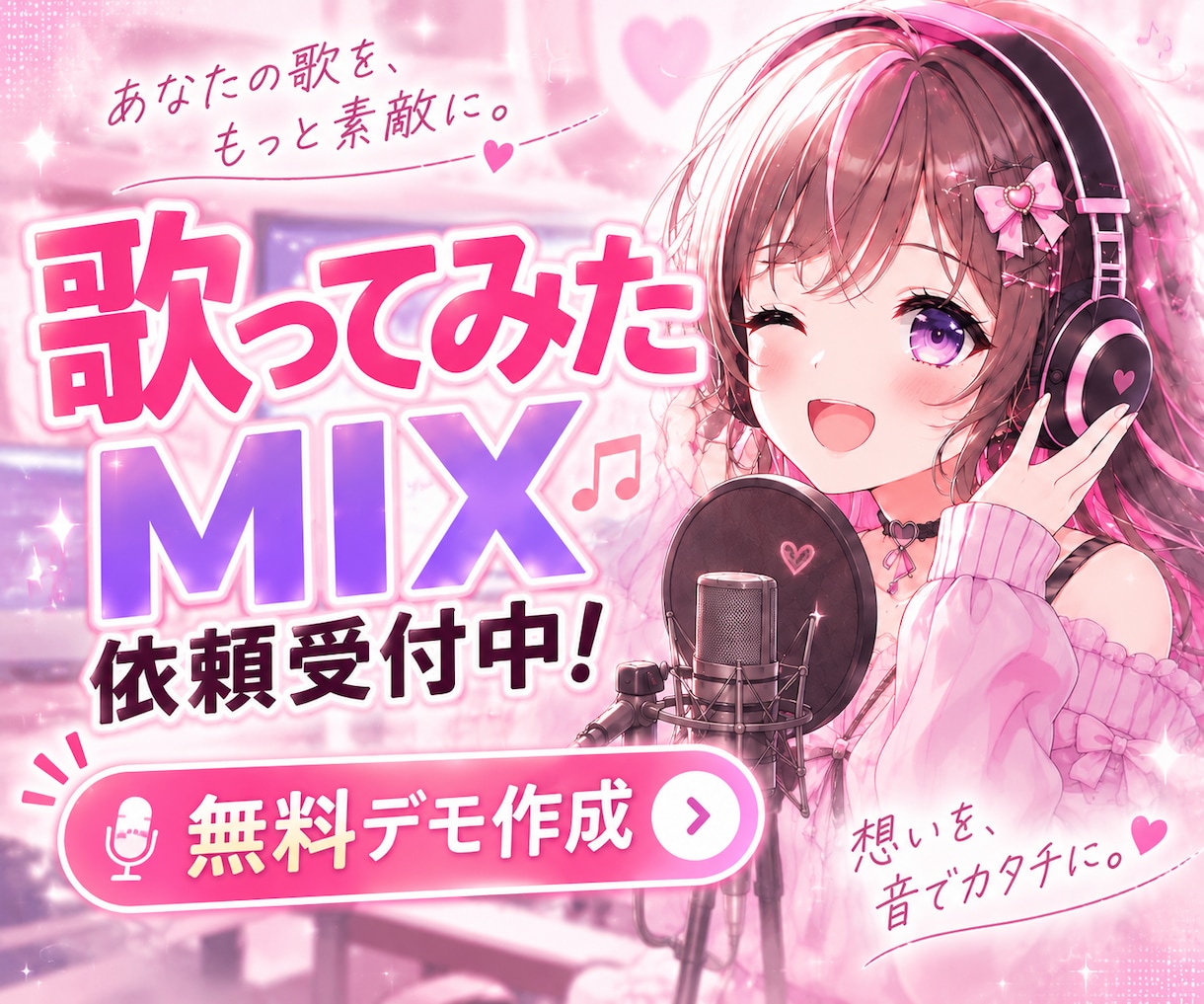 初心者も安心！業界プロが歌ってみたのMIXします 録音方法から丁寧にサポート！プロクオリティで1週間納品 イメージ1
