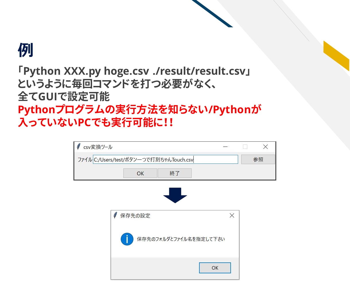 PythonプログラムをGUI化します Windows対応！！PythonでGUI形式のexeを作成 イメージ3