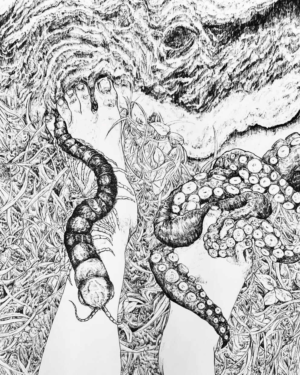 モノクロのイラストを描くことができます ボールペン画です！独特な線がかけます イメージ3