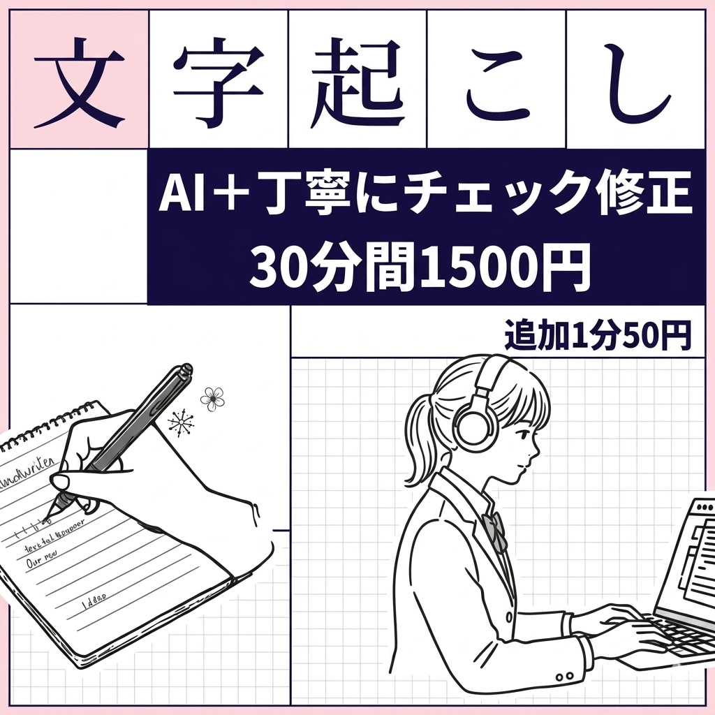 文字起こし(AI活用)＆読みやすく整えます AI任せにせず、一文ずつ丁寧に整えます。はじめての方も安心 イメージ1