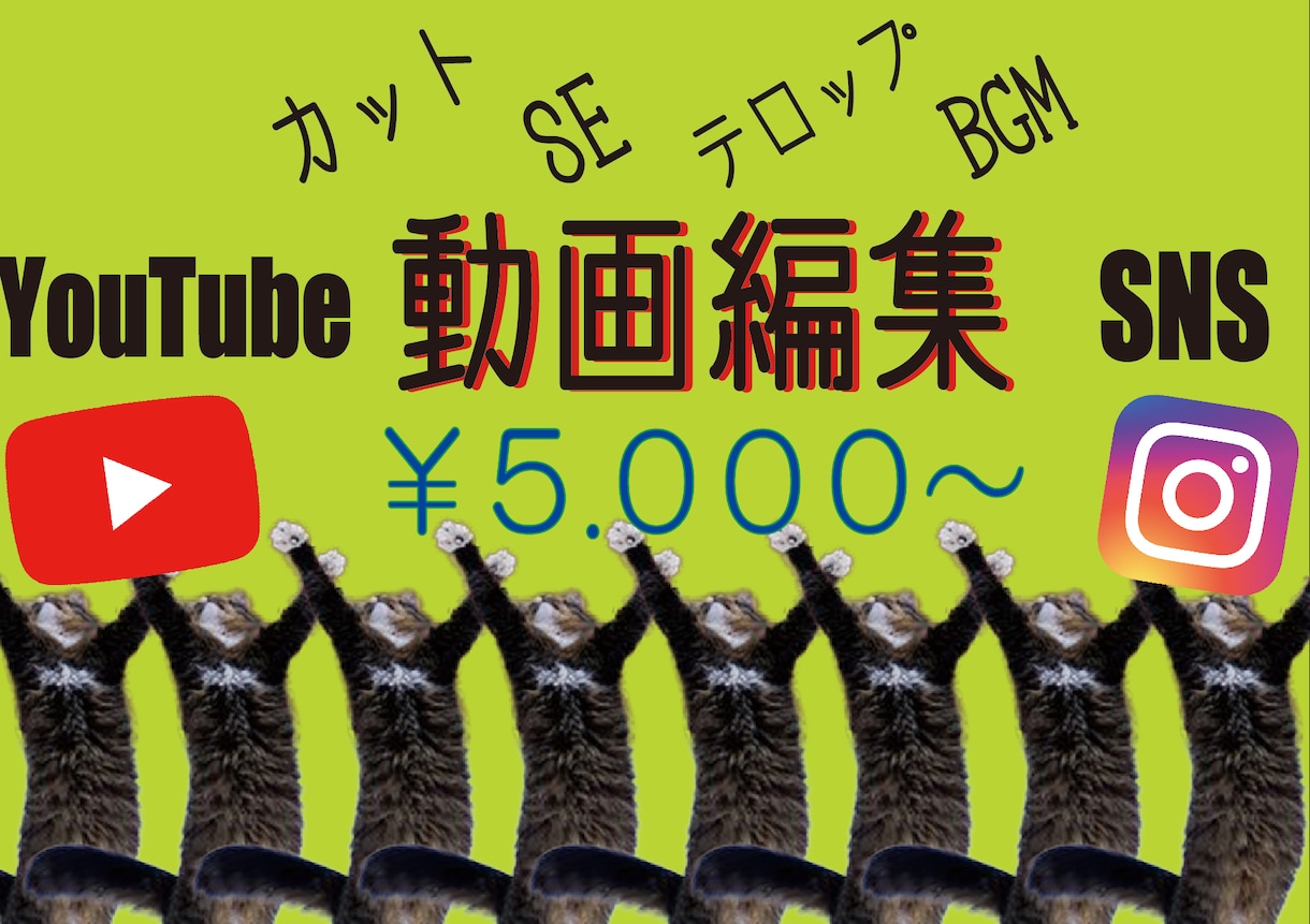 Youtube用の動画編集の代行を承ります 動画撮れるけど編集する時間が無い！面倒臭い！そんな方は是非！ イメージ1